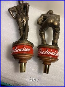 BUDWEISER KING OF BEERS FOOTBALL AND BASEBALL PLAYER Draft beer tap handle. USA