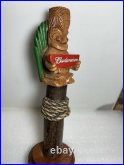 BUDWEISER KING OF BEERS HAWAIIAN TIKI IDOL Draft beer tap handle. USA