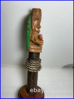 BUDWEISER KING OF BEERS HAWAIIAN TIKI IDOL Draft beer tap handle. USA