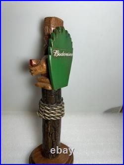 BUDWEISER KING OF BEERS HAWAIIAN TIKI IDOL Draft beer tap handle. USA
