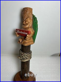 BUDWEISER KING OF BEERS HAWAIIAN TIKI IDOL Draft beer tap handle. USA
