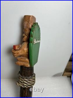 BUDWEISER KING OF BEERS HAWAIIAN TIKI IDOL Draft beer tap handle. USA