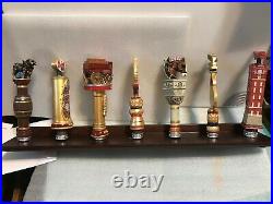 BUDWEISER LIMITED EDITION COLLECTION. 7 beer tap handles. STAND INCLUDED