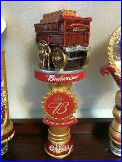 BUDWEISER LIMITED EDITION COLLECTION. 7 beer tap handles. STAND INCLUDED