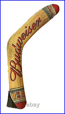 BUDWEISER OUTBACK BOOMERANG draft beer tap handle. ST. LOUIS, MISSOURI