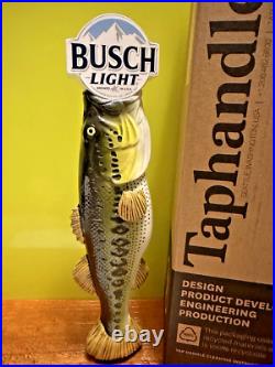 BUSCH LIGHT BEER BIG MOUTH BASS BEER Tap Handle ST. LOUIS MISSOURI BAR Anheuser
