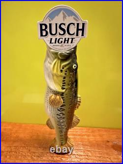 BUSCH LIGHT BEER BIG MOUTH BASS BEER Tap Handle ST. LOUIS MISSOURI BAR Anheuser