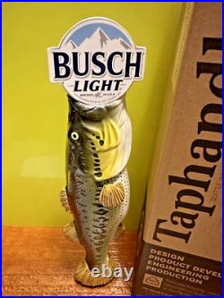 BUSCH LIGHT BEER BIG MOUTH BASS BEER Tap Handle ST. LOUIS MISSOURI BAR Anheuser