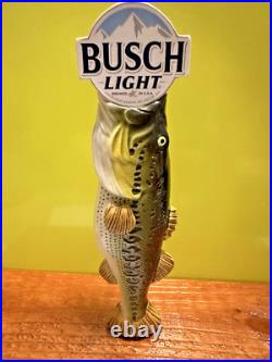 BUSCH LIGHT BEER BIG MOUTH BASS BEER Tap Handle ST. LOUIS MISSOURI BAR Anheuser