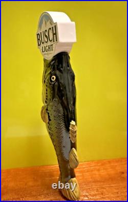 BUSCH LIGHT BEER BIG MOUTH BASS BEER Tap Handle ST. LOUIS MISSOURI BAR Anheuser