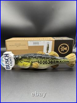 BUSCH LIGHT BIG MOUTH BASS BEER Tap Handle Draft Keg ST. LOUIS MISSOURI Anheuser