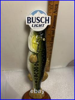 BUSCH LIGHT BIG MOUTH BASS FISHING Draft beer tap handle. ST. LOUIS MISSOURI