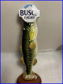 BUSCH LIGHT BIG MOUTH BASS FISHING Draft beer tap handle. ST. LOUIS MISSOURI