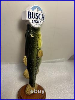 BUSCH LIGHT BIG MOUTH BASS FISHING Draft beer tap handle. ST. LOUIS MISSOURI