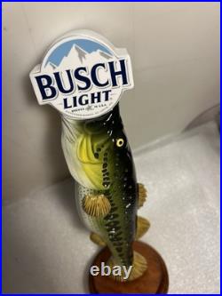 BUSCH LIGHT BIG MOUTH BASS FISHING Draft beer tap handle. ST. LOUIS MISSOURI