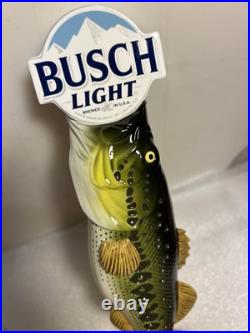 BUSCH LIGHT BIG MOUTH BASS FISHING Draft beer tap handle. ST. LOUIS MISSOURI