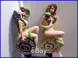 Beer Keg Tap Handle Lot Set of 2 Original Sin Sexy Nude Lady Eve Snake Very Rare