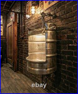Beer Keg Urinal Branded Edition-with Manual Push Flush Valve Complete Set