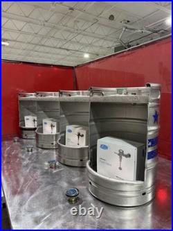 Beer Keg Urinal Branded Edition-with Manual Push Flush Valve Complete Set
