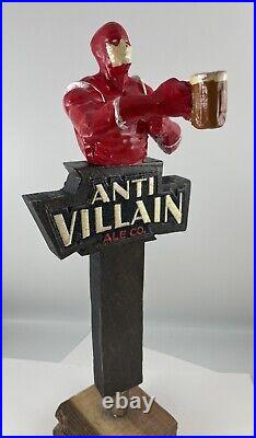Beer Tap Handle Anti Villain Ale Beer Tap Handle Rare Figural Superhero Beer Tap