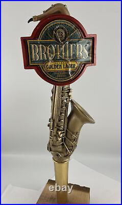 Beer Tap Handle Brothers Golden Ale Beer Tap Handle Figural Saxophone Tap Handle