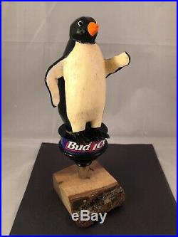 Beer Tap Handle Bud Ice Penguin Beer Tap Handle Budweiser Rare Figural Beer Tap