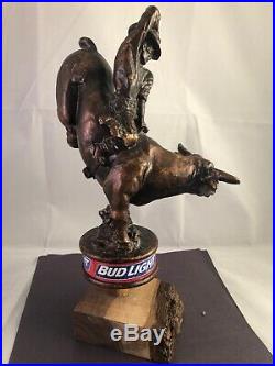 Beer Tap Handle Bud Light Bucking Bull Beer Tap Handle Rare Figural Rodeo Tap A