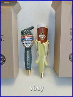 Beer Tap Handle Lot of 2 Wells Banana Bread & Bombardier Figural NIB RARE NOS