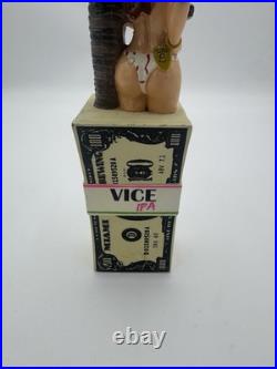 Beer Tap Handle Miami Brewing Vice IPA Bikini Girl With Gun And $100 Bills