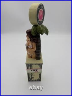 Beer Tap Handle Miami Brewing Vice IPA Bikini Girl With Gun And $100 Bills