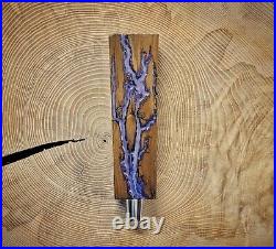 Beer Tap Handle Topper Purple Acrylic Inlay Rare One of a Kind