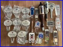 Beer Tap Handle lot Of 21 Used Knobs Pabst Andeker Wiedemann Jacob Best