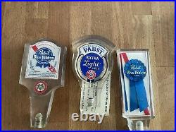 Beer Tap Handle lot Of 21 Used Knobs Pabst Andeker Wiedemann Jacob Best