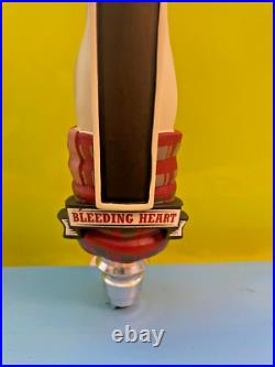 Bleeding Heart Brewing BEER KEG Tap Handle 10 Palmer ALASKA AK Alaskan Brewery