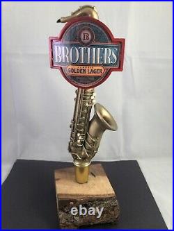 Brothers Golden Ale Beer Tap Handle Rare Figural Saxophone Beer Tap Handle