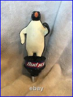 Bud Ice 9 Wooden Penguin Beer Tap Handle Rare