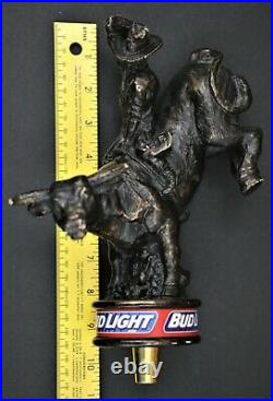 Bud Light Rodeo Cowboy Bull Rider Beer Tap Handle
