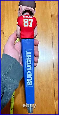 Bud Light Travis Keelce Bobble Head Tap Handle Knob Top Kansas City Chiefs Rare