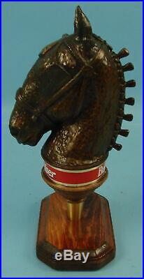 Budweiser Clydesdale Horse 3D Firgural Wooden Beer Tap Handle 9 & Display Stand