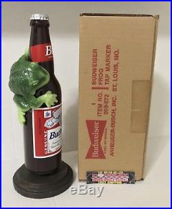 Budweiser Frog Bottle Shaped Beer Tap Handle 9.5 Tall Brand New In Box RARE