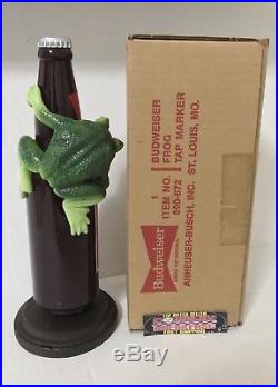 Budweiser Frog Bottle Shaped Beer Tap Handle 9.5 Tall Brand New In Box RARE