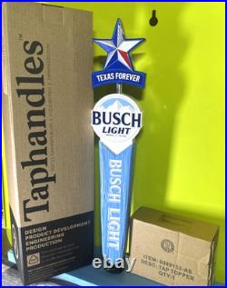 Busch Light BEER Tap Handle 14 Tall Brand NEW TEXAS Forever LONE STAR Topper