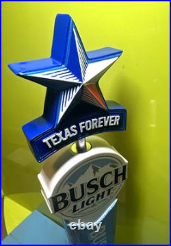 Busch Light BEER Tap Handle 14 Tall Brand NEW TEXAS Forever LONE STAR Topper