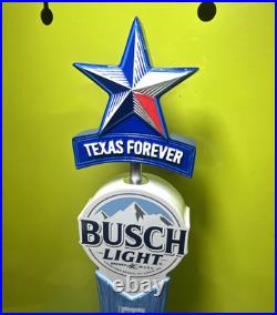 Busch Light BEER Tap Handle 14 Tall Brand NEW TEXAS Forever LONE STAR Topper