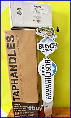 Busch Light BEER Tap Handle & BASS Topper 15 Tall with Topper On NEW FISHING