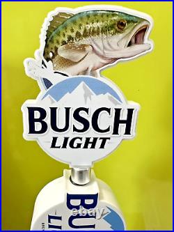 Busch Light BEER Tap Handle & BASS Topper 15 Tall with Topper On NEW FISHING