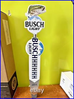 Busch Light BEER Tap Handle & BASS Topper 15 Tall with Topper On NEW FISHING