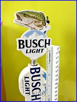 Busch Light BEER Tap Handle & BASS Topper 15 Tall with Topper On NEW FISHING