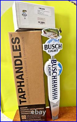 Busch Light BEER Tap Handle & BASS Topper 15 Tall with Topper On NEW FISHING