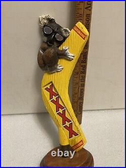 CASTLEMAINE KOALA HANGING ON A BOOMERANG draft beer tap handle. AUSTRALIA